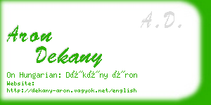 aron dekany business card